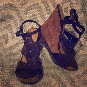 Bohemian Leather Wedge Sandals
